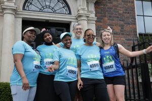 Sanctuary Runners take part in the VHI Women’s Mini Marathon with 40 women in blue
